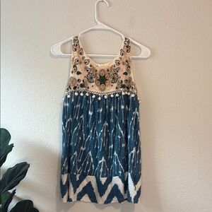 Anthropologie brand Floreat boho embroidered Sleeveless tunic Small